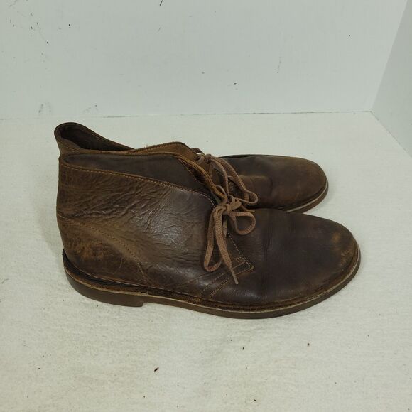 Clarks Mens Shoes Size 10M Brown Comfort Walking Desert Chukka Boots Leather - Picture 3 of 16